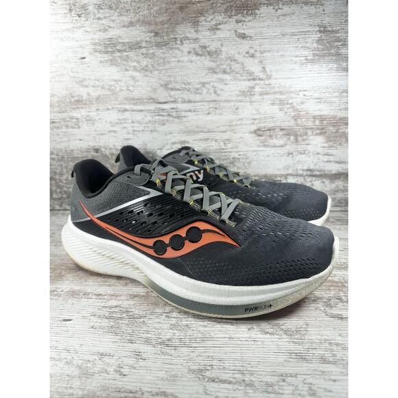 Men's Saucony Ride 17 Gray Running Shoes Sz 14 Wide Athletic Gym EUC!